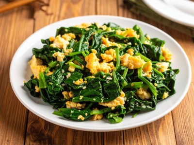 卵とほうれん草の中華炒め