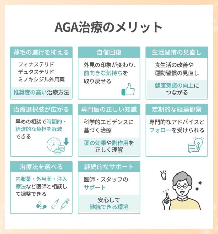 デメリットや後悔だけではないAGA治療の8つのメリット