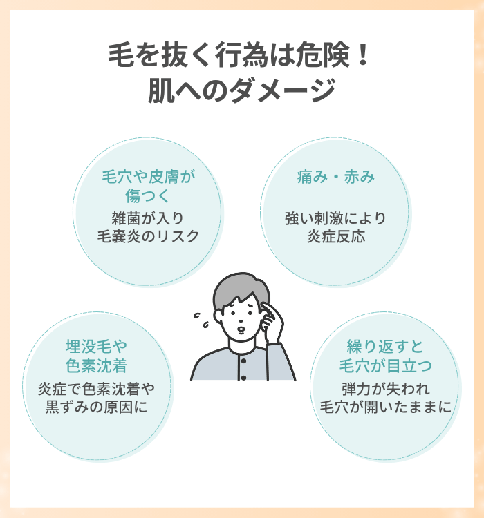 毛根鞘を抜くことで起こる肌への影響